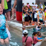 ‘Cientos y cientos’ bautizados en una fuente de Texas