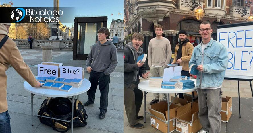 Jóvenes regalan Biblias en el centro de Londres y algo poderoso ocurrió con los transeúntes, “Dios está sanando a la gente”