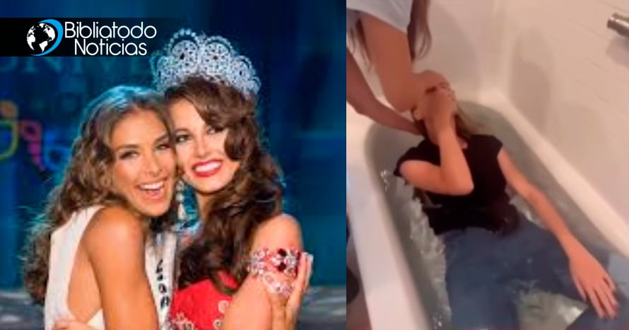 Ex miss venezolana Dayana Mendoza bautiza en Cristo a su amiga y hermana Stefania Fernández