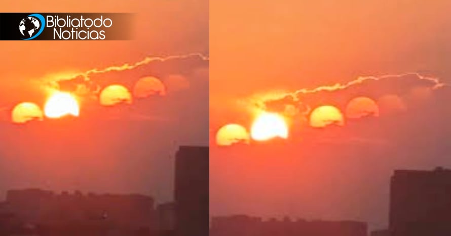 Un fenómeno Apocalíptico: Espectadores asombrados al ver 7 soles en el cielo de China