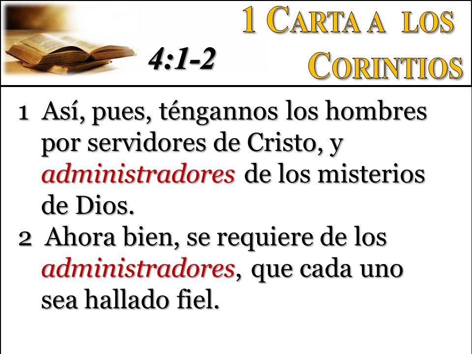 1 Corintios 4:1-2